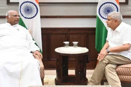 Kharge meets Dhankhar, stresses need for productive Rajya Sabha session