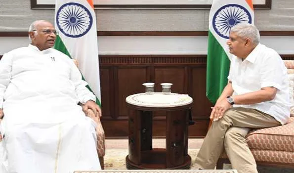 Kharge meets Dhankhar, stresses need for productive Rajya Sabha session