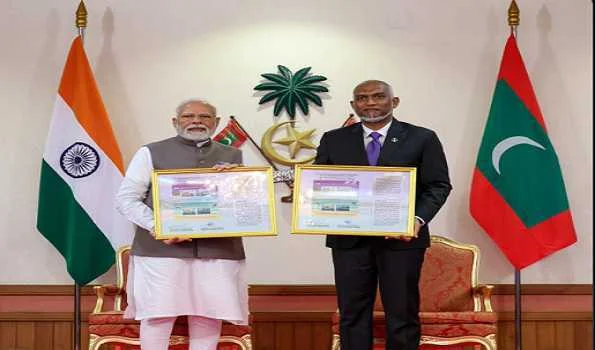 PM Modi, Maldivian President release commemorative stamps to mark 60th anniversary of diplomatic ties