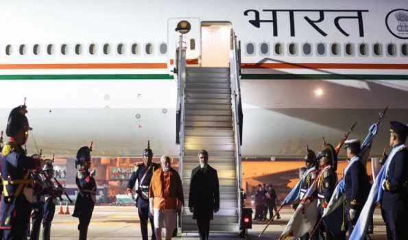 PM Modi accorded warm welcome on arrival in Argentina