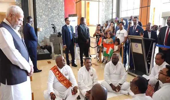 PM Modi welcomed with Bhojpuri Chautaal in Trinidad & Tobago