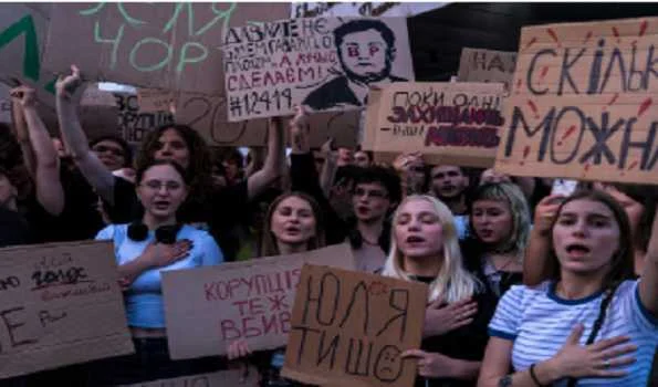 Ukraine sees 1st major anti-government protests as Zelensky moves to weaken anti-corruption agencies